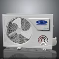 Carrier White Window Air Conditioner With Fan Grille And Control Knob