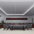 School Conference Room With Modern Setup And Large Screen 3d model