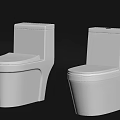 Two Modern White Ceramic Toilets with Sleek Design and Clean Lines