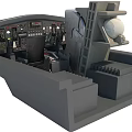 3D Model Flight Simulator Cockpit With Controls Instruments And Ladder Structure 3d model