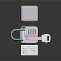 Safety Lock Device With Green Handle Colorful Buttons White Case And Instruction Leaflet