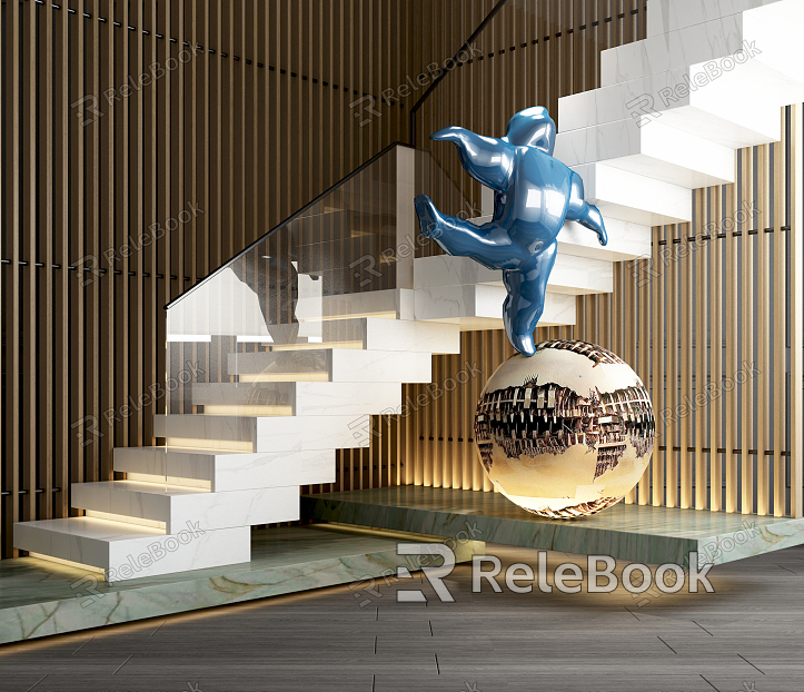 modern staircase marble staircase model