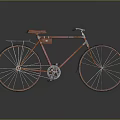 Vintage Red Bicycle With Red Seat Handlebars And Reflective Wheels On Gray Background