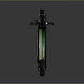 Modern Black Electric Scooter With Colorful Striped Deck Two Wheels And Sleek Design