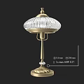 Elegant Classic Table Lamp With Transparent Shade 510mm Diameter 200mm Height 60W E27