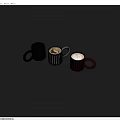 Three Different Colored Mugs Black White Red Holding Coffee And Milk Drinks