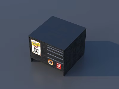Sturdy Black Hardware Toolbox Featuring Warning Labels And Efficient Storage Design 3d model