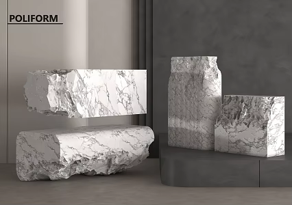 Stone Broken Stone Front Desk Stone Countertop Landscape Stone 3d model