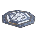 Octagonal Platform Floor Structure With Central Geometric Pattern And Edge Details