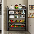 Multi Tier Kitchen Storage Rack In Modern Kitchen Organizing Supplies Fruits Vegetables