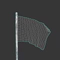Simple White Flag Template With Red Text 512x256 Design On Flagpole