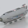 Graf Zeppelin 1931 Airship Model With American Flag Gray Body Windows And Propeller