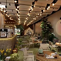 Modern Restaurant Interior Design With Green Plants Tables And Ambient Lighting