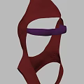 Stylish Red High Neck Bodysuit With Purple Strap Unique Fashion Design Style