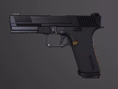 Modern Black Pistol with Textured Grip Tactical Slide and Ergonomic Design Features 3d model