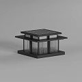 Solar Powered Outdoor Light With Modern Square Design And Transparent Glass Panels