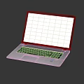 Modern Silver Laptop Displaying Multiple Design Images On Black Reflective Background 3d model