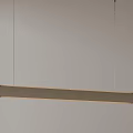 Modern Minimalist Long Rectangular Pendant Light With Sleek Metal Frame Hanging From Ceiling 3d model