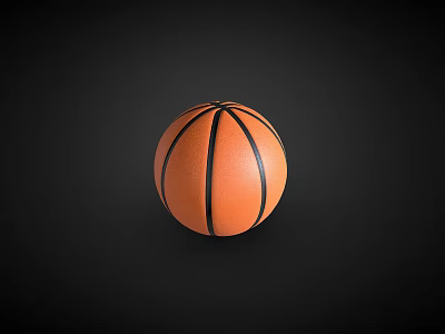 Orange Basketball With Black Stripes As Standard Sports Equipment For Training And Games 3d model