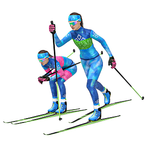 Modern double ski figure 3d model