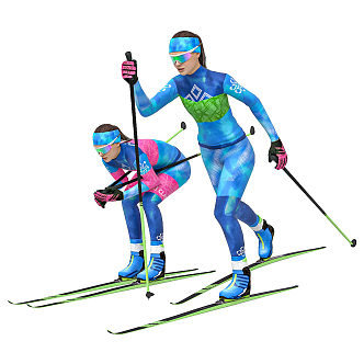 Modern double ski figure 3d model