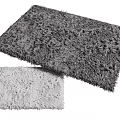 Soft Plush Square Rugs in Gray Tones with Textured Surface for Home Decor 3d model