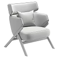 Modern Accent Chair With Textured Fabric Cushion Wooden Legs And Armrest Design