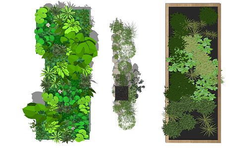 Modern Green Wall Plant Combination 3d model