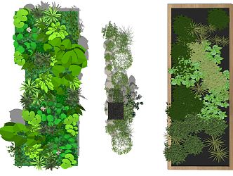 Modern Green Wall Plant Combination 3d model