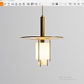 Modern chandelier bedside chandelier metal small chandelier 3d model