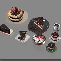 Delicious Assorted Sliced And Mini Dessert Cakes With Strawberry Chocolate Cream Toppings
