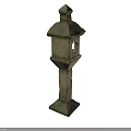 Stone Birdhouse With Pointed Top And Square Base For Outdoor Garden