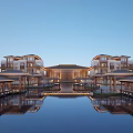 Chinese style Detached Villa with Pond Lanterns and Cherry Blossom Reflections