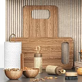 Kitchenware Display On Wooden Shelves In Cozy Kitchen