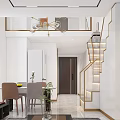 Modern Duplex Apartment With Open Living Room Dining Area Staircase And Stylish Decor