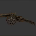 Ancient Bronze Cannon Historical Weapon With Iron Wheels And Rustic Antique Design