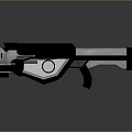 Sci Fi Futuristic Gun With Black And Blue Neon Accents Sleek Structure