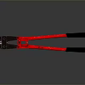 Red And Black Pliers With Comfortable Handles On Dark Reflective Surface 3d model