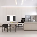 Sleek Modern Open Plan Living And Dining Room With Unique Starry Ceiling And Comfortable Furniture