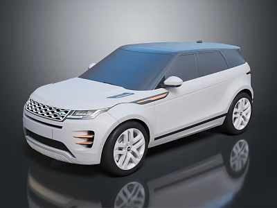 White Modern SUV Exterior With Sleek Front Grille And Alloy Wheels Design 3d model