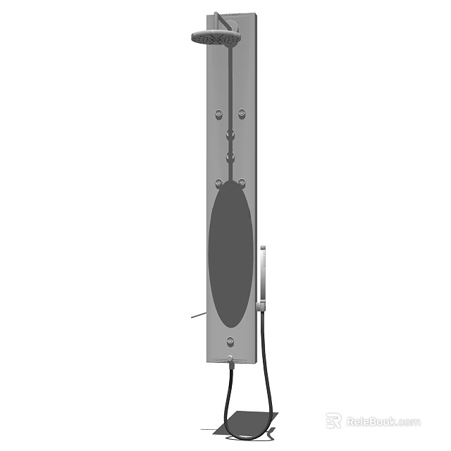 Modern Stainless Steel Shower Head With Wall Mounted Design And Adjustable Nozzle 3d model 