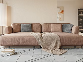Modern double sofa multiplayer sofa 3d model