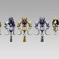 Three-Shading Two-Bone Magic Lamp Wind Bell Magic Lamp Magic Weapon and Wind Hand-painted Weapon 3d model