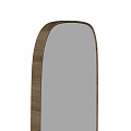 Simple Standing Mirror With Brown Frame And Gray Reflective Surface 3d model