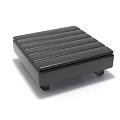 Black Striped Leather Ottoman Modern Minimalist Square Footrest With Short Legs For Home Use