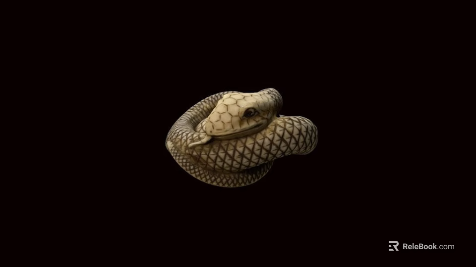 Game Movie Snake Character With Coiled Body Reticulated Pattern Scales And Raised Head 3d model 
