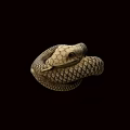 Game Movie Snake Character With Coiled Body Reticulated Pattern Scales And Raised Head