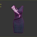 Modern Green Dress Sculpture With White And Black Accents And Sleek Design