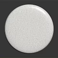 Modern White Round Upholstered Stool with Two Tiered Design and Yellow Base