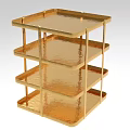 Golden Multi tiered Metal Shelf Decorative Ornament Display Set for Modern Home Decor